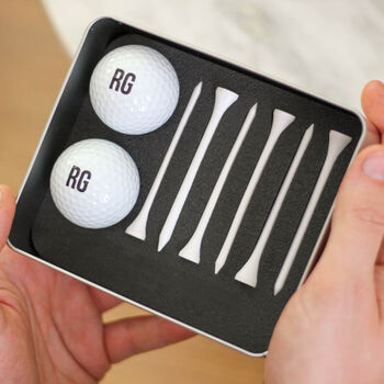 Personalised Minimal Golf Cart Tin Set For Him Or Dad, 2 of 4