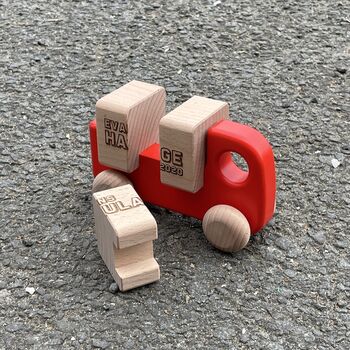 Personalised Wooden Truck And Blocks For Kids, 6 of 6