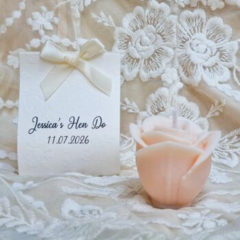 Personalised Wedding Favours Roses Candles, 3 of 3