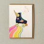 Rainbow Roller Skate 'Iron On Patch' Greeting Card, thumbnail 1 of 2