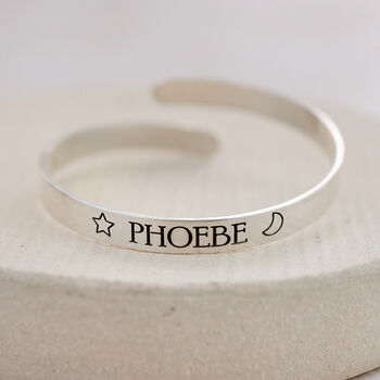 Sterling Silver Engraved Christening Bangle, 2 of 4
