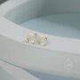 Tiny Horseshoe Stud Earrings In Sterling Silver, thumbnail 4 of 10