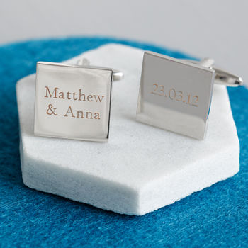 Personalised Engraved Cufflinks For Him, 5 of 6