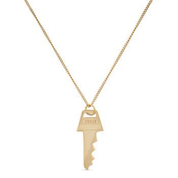 14 K Gold Plated Silver Key Necklace, 3 of 9