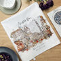 Personalised Holiday Photo Tea Towel In Watercolour, thumbnail 2 of 4