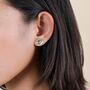 Metal Disc Stud Earrings, thumbnail 2 of 2