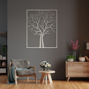 Metal Split Dry Tree Of Life Wall Art Home Room Decor, 5 of 12