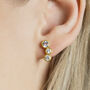 Topaz November Birthstone Rose/Gold Plate Stud Earrings, thumbnail 4 of 5
