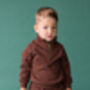 Walnut Fleeced Tracksuits Kids Ribbed Cotton, thumbnail 2 of 11