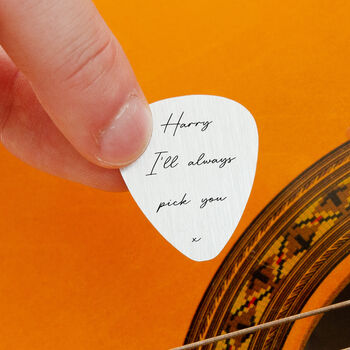 Personalised 'I'll Always Pick You' Guitar Pick Keyring, 3 of 7