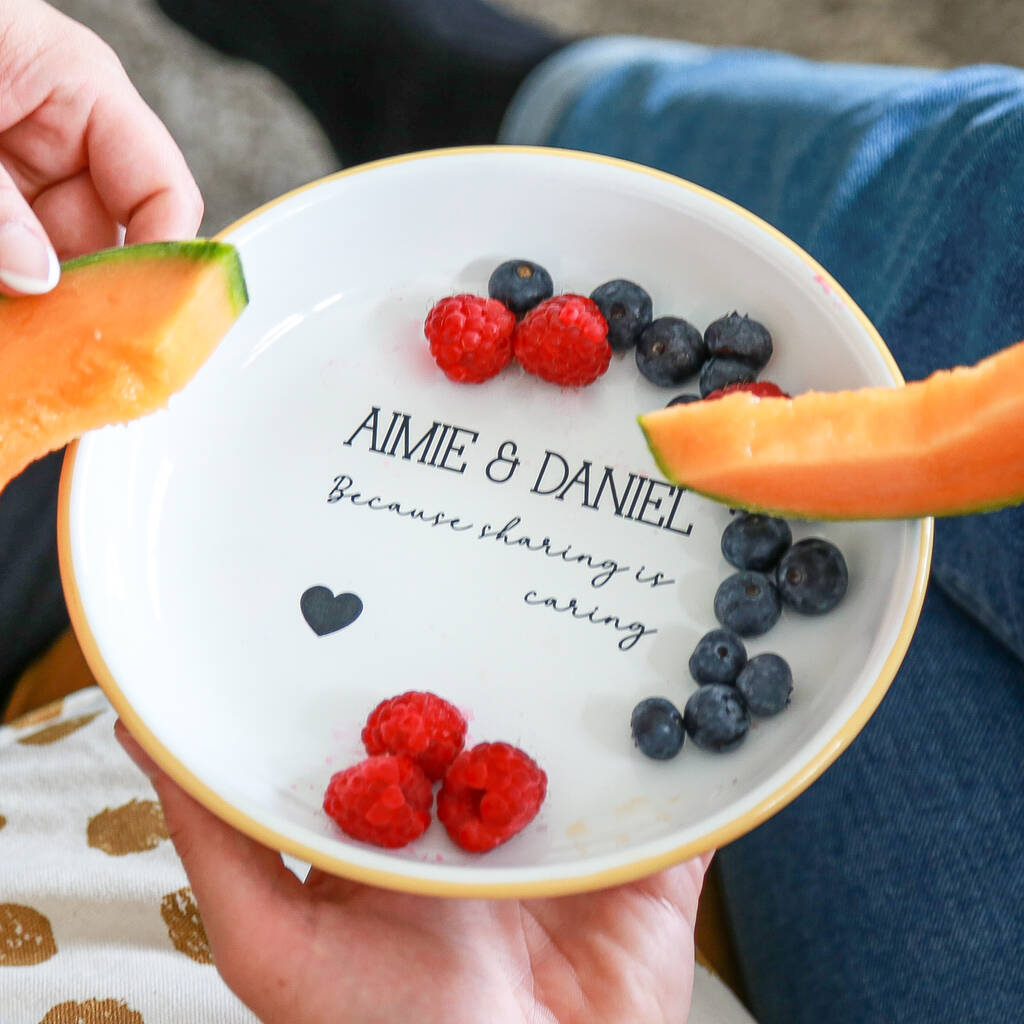 Personalised Enamel Sharing Snack Bowl By Duncan Stewart