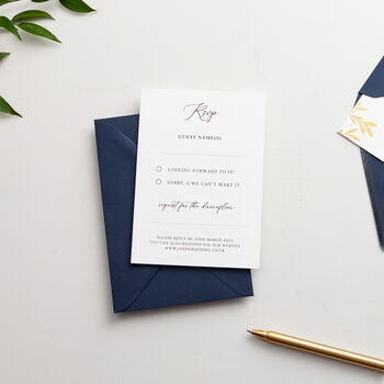 Gold Leaves Wedding Invitation Suite, 3 of 8