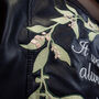 Black Leather Jacket With Floral Embroidery, thumbnail 4 of 5