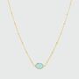 Pollara Aqua Chalcedony And Gold Plated Beaded Necklace, thumbnail 3 of 4