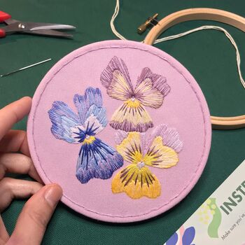 Pansy Floral Embroidery Kit, 5 of 5