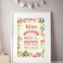 Personalised Floral Birth Details Print, thumbnail 2 of 7