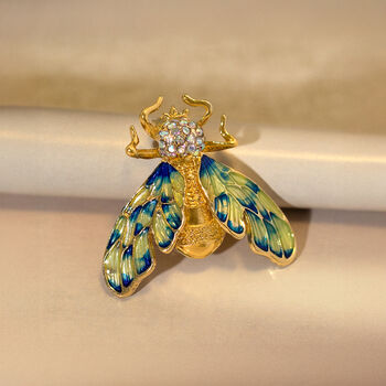 Multicoloured Enamel Fly Brooch, 4 of 6