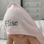 Personalised Hooded Baby Towel Pink, thumbnail 3 of 5