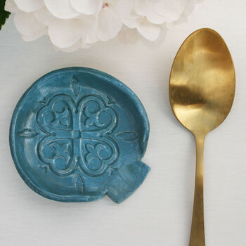 Moroccan Style Teal Spoon Rest, 4 of 5