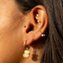 Opal And Gold Vermeil Plated Statement Hoops, thumbnail 2 of 6