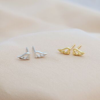Sterling Silver Cutout Angel Wing Earrings, 3 of 3