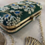Emerald Green Handcrafted Rectangular Clutch, thumbnail 3 of 4