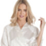 British Made Ivory Bridal Long Satin Dressing Gown With Lace Detail Ladies Size 8 To 28 UK, thumbnail 3 of 5