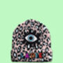 Kids Personalised Beanie Pink Leopard, thumbnail 4 of 11
