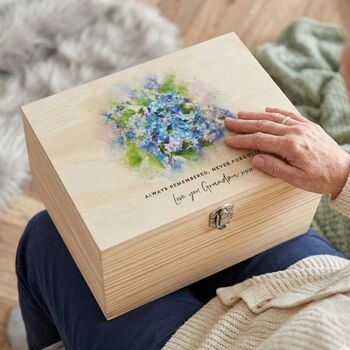 Personalised Forget Me Not Design Memory Box Five Sizes Available, 3 of 10