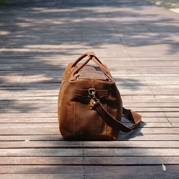 Genuine Leather Holdall Luggage, 8 of 12