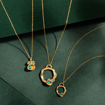 Turquoise Gold Vermeil Plated Birthstone Necklace, 8 of 8