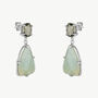 Drop Eau De Nil Gemstone Silver Earrings, thumbnail 2 of 2