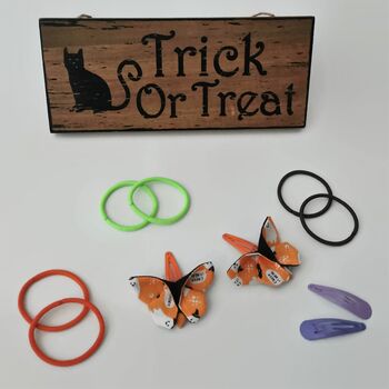 Halloween Fabric, Origami Butterflies, Hair Clip/Bands, 7 of 11