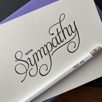 'With Sympathy' Letterpress Card, 2 of 3