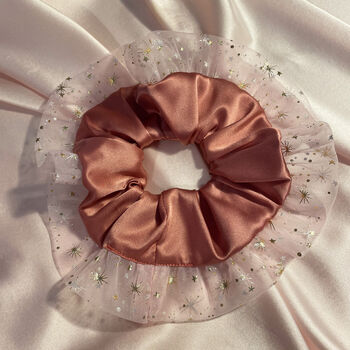 Maisie Double Ruffle Tulle And Silk Scrunchie, 3 of 7