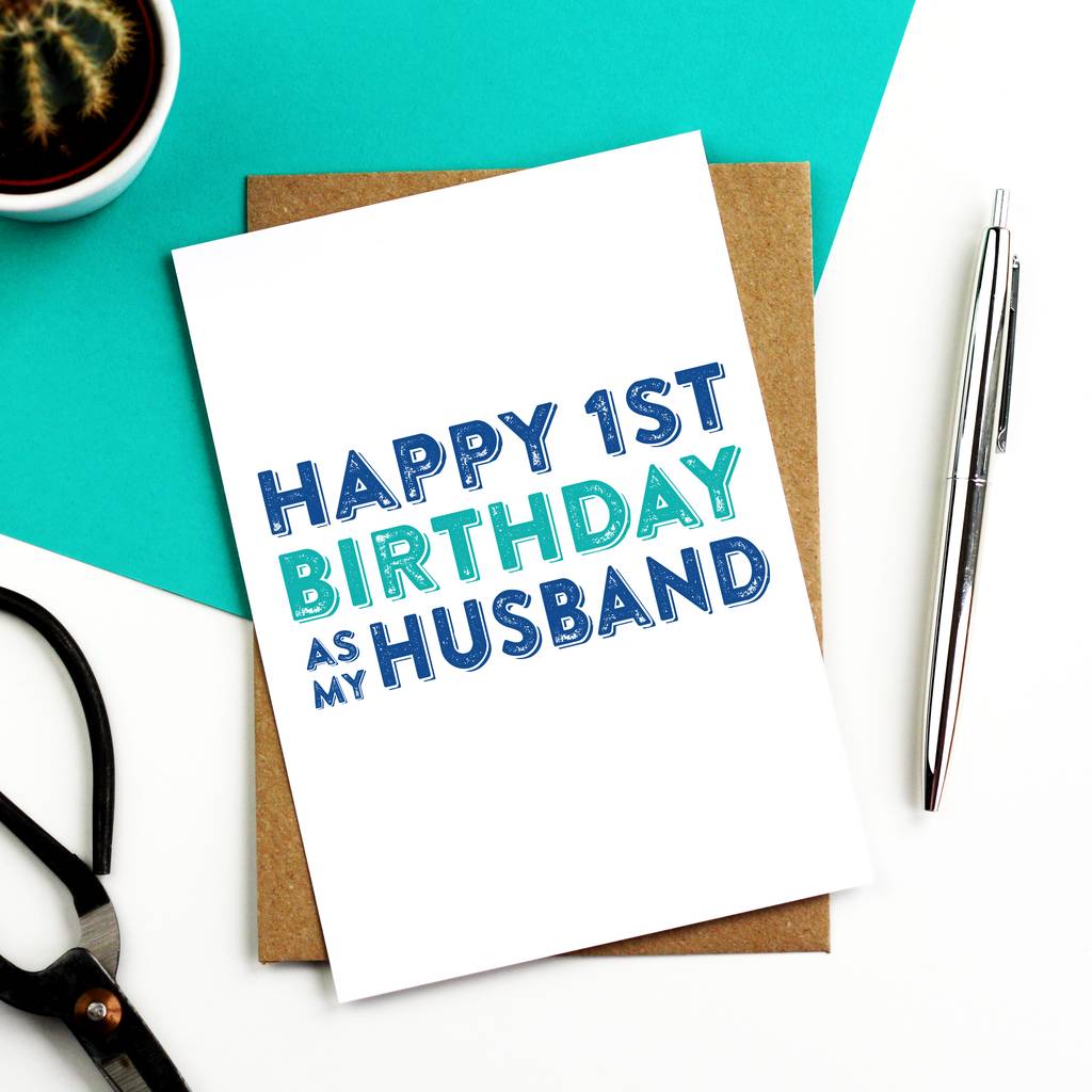 Happy 1st Birthday As My Husband Greetings Card By Do You Punctuate?