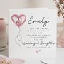 Personalised 21st Daughter Birthday Card Heart Balloon, thumbnail 1 of 7