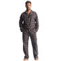 Men's Dark Blue Check Brushed Cotton Pyjamas, thumbnail 3 of 4