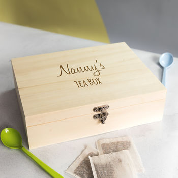 Personalised Tea Box With Six Compartments, 4 of 5