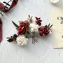 Burgundy Bridal Floral Hair Pins, thumbnail 6 of 7