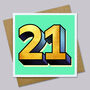 Golden Twenty One 21st Birthday Card, thumbnail 2 of 2