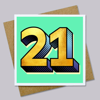 Golden Twenty One 21st Birthday Card, 2 of 2