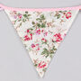G Decor Elegant Pink And White Floral Cloth Bunting, thumbnail 7 of 7