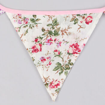 G Decor Elegant Pink And White Floral Cloth Bunting, 7 of 7