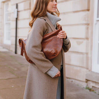 Leather Crescent Crossbody Shoulder Bag, 2 of 10