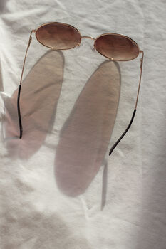 Brown Oversized Round Circle Wire Frame Sunglasses, 2 of 5