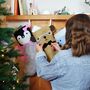 Bear Handmade Felt Dress Up Christmas Stocking, thumbnail 4 of 12