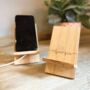 Personalised Swirl Name Bamboo Phone Holder, thumbnail 1 of 2