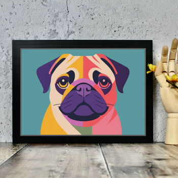 Pug Dog Portrait Illustration Art Print, 2 of 2