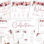 Wedding Order Of The Day Sign Burgundy Red Pink Flowers, thumbnail 10 of 10